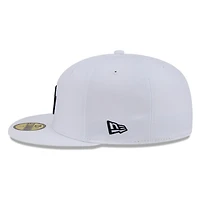 Los Angeles Dodgers White and Black Basic New Era 59FIFTY Fitted Hat