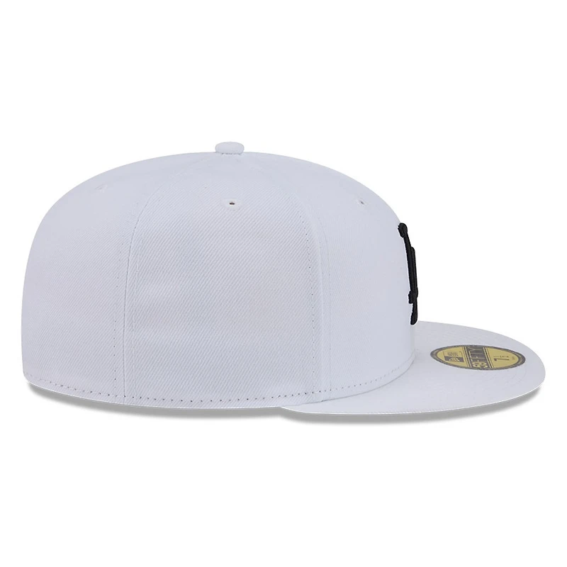 Los Angeles Dodgers White and Black Basic New Era 59FIFTY Fitted Hat