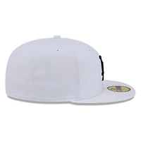 Los Angeles Dodgers White and Black Basic New Era 59FIFTY Fitted Hat