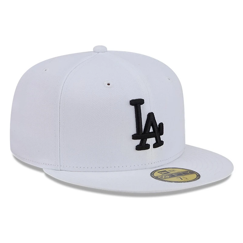 Los Angeles Dodgers White and Black Basic New Era 59FIFTY Fitted Hat