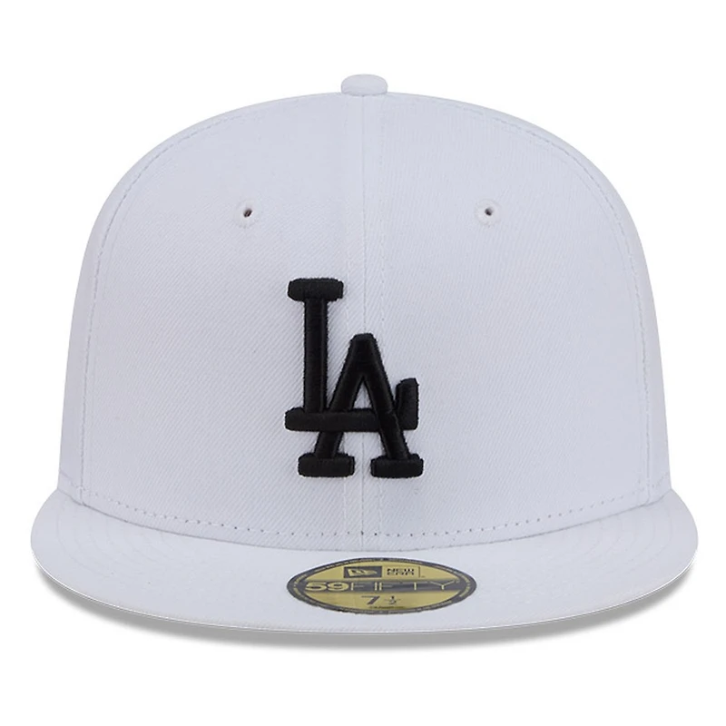 Los Angeles Dodgers White and Black Basic New Era 59FIFTY Fitted Hat
