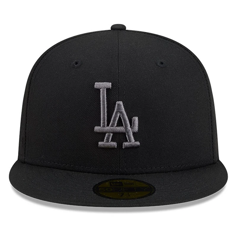 Los Angeles Dodgers Black and Graphite Basic New Era 59FIFTY Fitted Hat