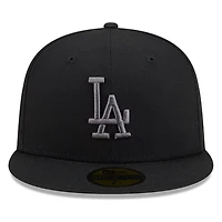 Los Angeles Dodgers Black and Graphite Basic New Era 59FIFTY Fitted Hat