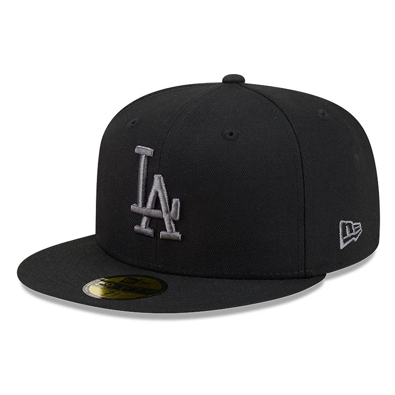 Los Angeles Dodgers Black and Graphite Basic New Era 59FIFTY Fitted Hat