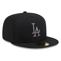 Los Angeles Dodgers Black and Graphite Basic New Era 59FIFTY Fitted Hat