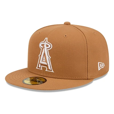 Los Angeles Angels Bronze and White Basic New Era 59FIFTY Fitted Hat