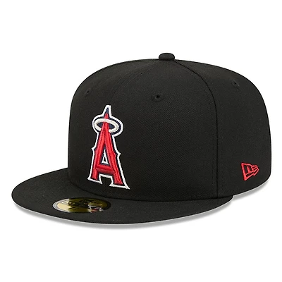 Los Angeles Angels Black and Team Color Basic New Era 59FIFTY Fitted Hat