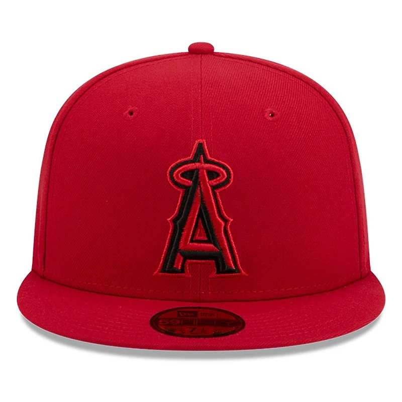 Los Angeles Angels Scarlet Red and Black Basic New Era 59FIFTY Fitted Hat