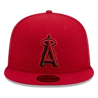 Los Angeles Angels Scarlet Red and Black Basic New Era 59FIFTY Fitted Hat