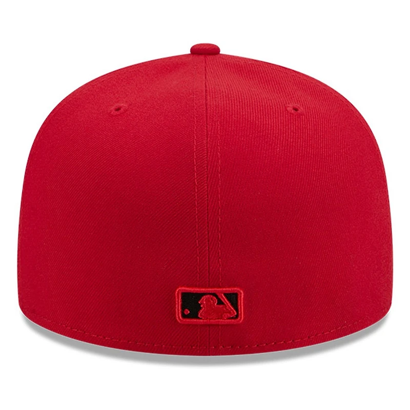 Los Angeles Angels Scarlet Red and Black Basic New Era 59FIFTY Fitted Hat