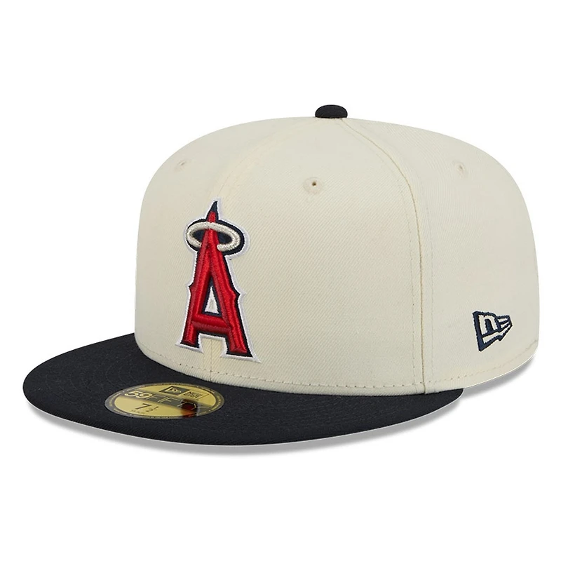 Los Angeles Angels Chrome White Two Tone Basic New Era 59FIFTY Fitted Hat