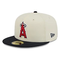Los Angeles Angels Chrome White Two Tone Basic New Era 59FIFTY Fitted Hat