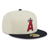 Los Angeles Angels Chrome White Two Tone Basic New Era 59FIFTY Fitted Hat