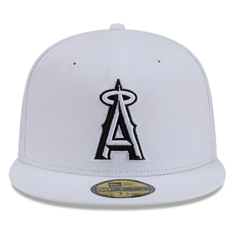 Los Angeles Angels White and Black Basic New Era 59FIFTY Fitted Hat