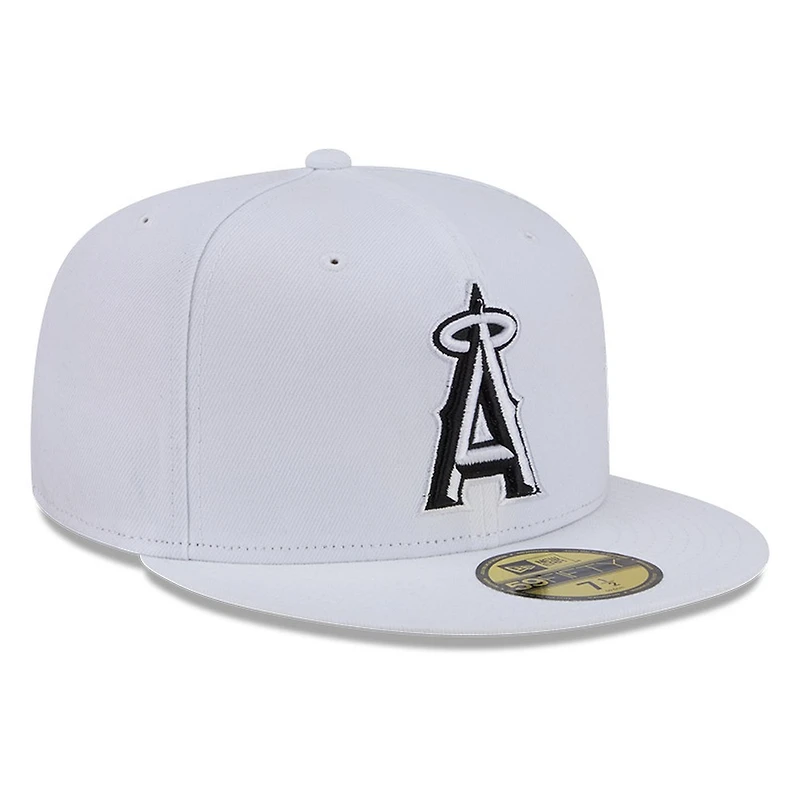 Los Angeles Angels White and Black Basic New Era 59FIFTY Fitted Hat