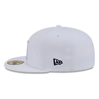 Los Angeles Angels White and Black Basic New Era 59FIFTY Fitted Hat