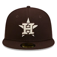 Houston Astros Burntwood Brown Basic New Era 59FIFTY Fitted Hat