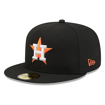 Houston Astros Black and Team Color Basic New Era 59FIFTY Fitted Hat