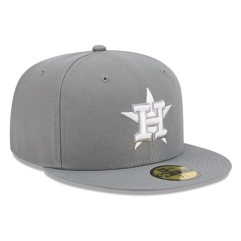 Houston Astros Medium Grey Basic New Era 59FIFTY Fitted Hat