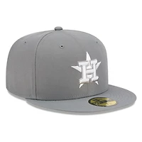 Houston Astros Medium Grey Basic New Era 59FIFTY Fitted Hat
