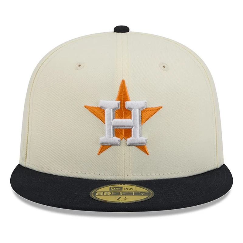 Houston Astros Chrome White Two Tone Basic New Era 59FIFTY Fitted Hat