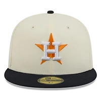 Houston Astros Chrome White Two Tone Basic New Era 59FIFTY Fitted Hat