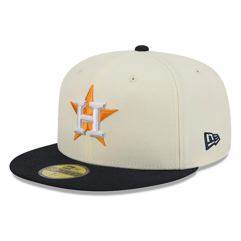 Houston Astros Chrome White Two Tone Basic New Era 59FIFTY Fitted Hat
