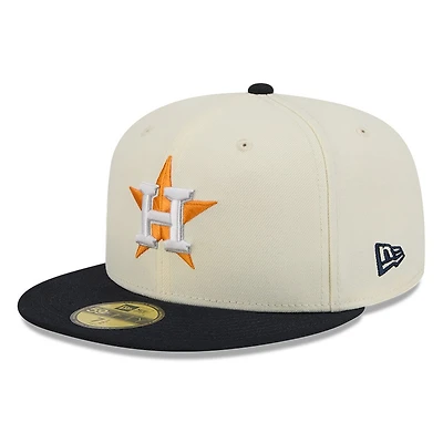 Houston Astros Chrome White Two Tone Basic New Era 59FIFTY Fitted Hat