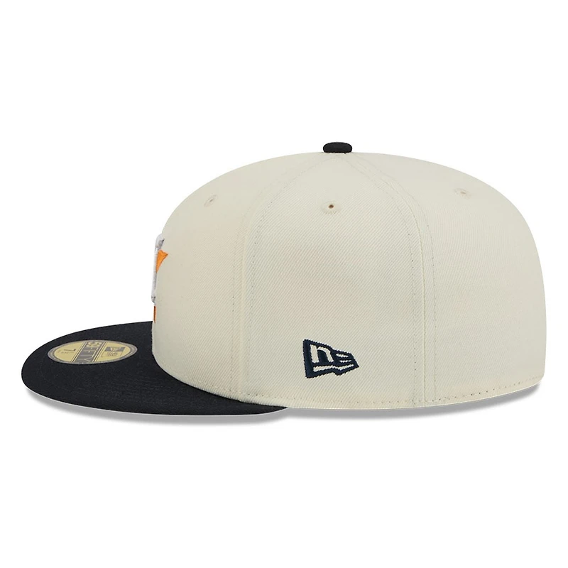 Houston Astros Chrome White Two Tone Basic New Era 59FIFTY Fitted Hat
