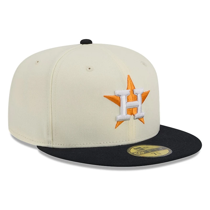Houston Astros Chrome White Two Tone Basic New Era 59FIFTY Fitted Hat