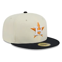 Houston Astros Chrome White Two Tone Basic New Era 59FIFTY Fitted Hat