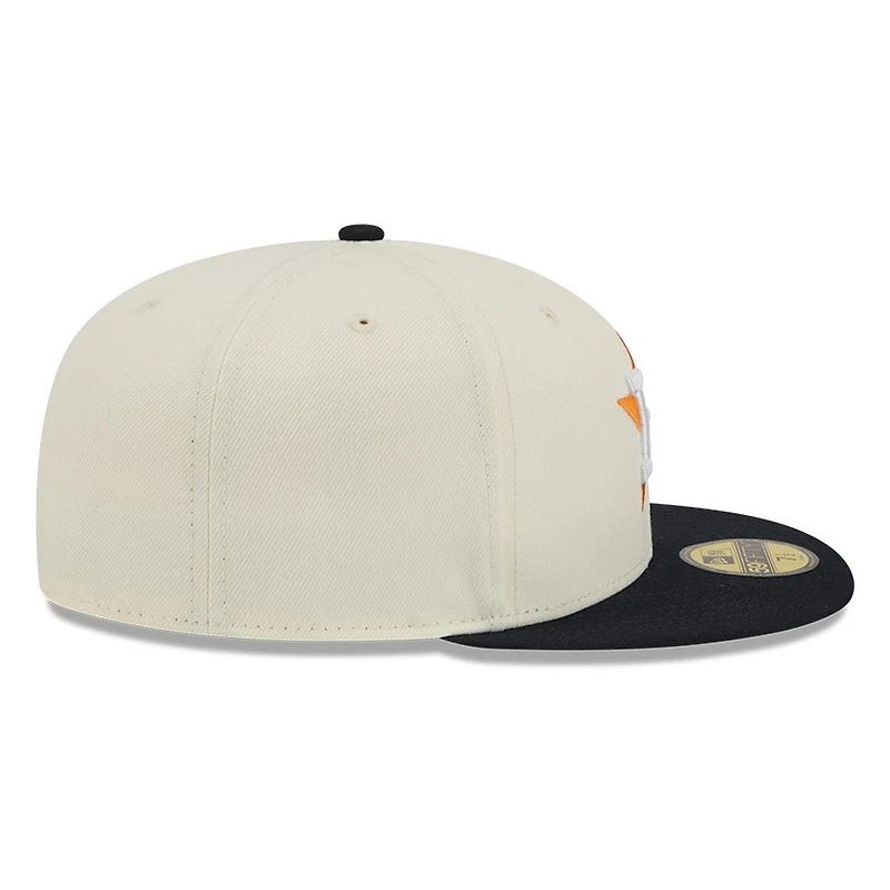 Houston Astros Chrome White Two Tone Basic New Era 59FIFTY Fitted Hat