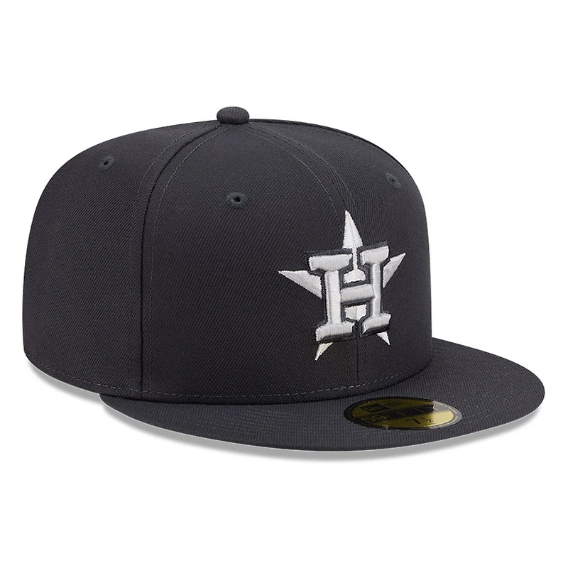 Houston Astros Dark Grey Anthracite Basic New Era 59FIFTY Fitted Hat