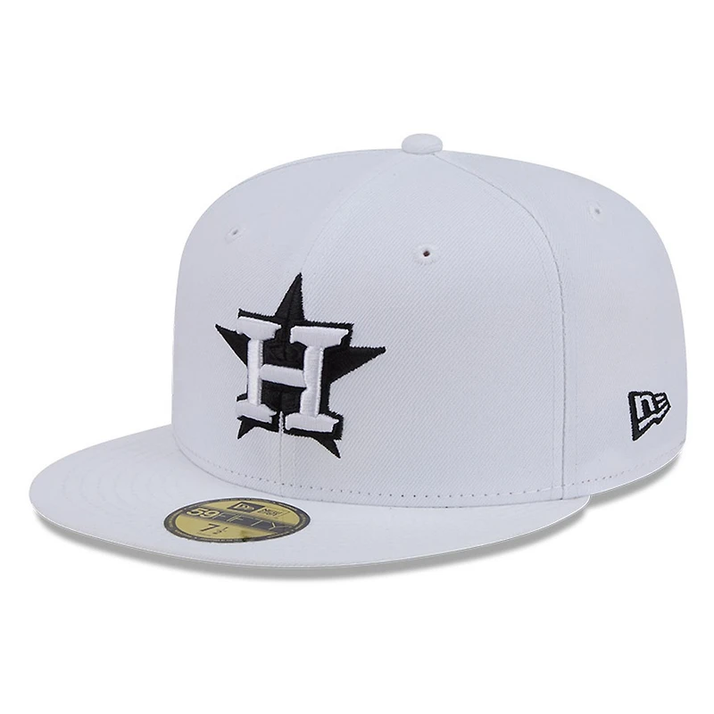 Houston Astros White and Black Basic New Era 59FIFTY Fitted Hat