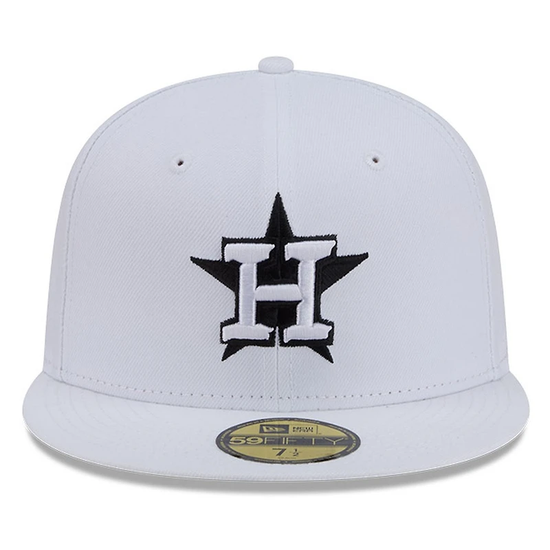 Houston Astros White and Black Basic New Era 59FIFTY Fitted Hat