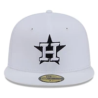 Houston Astros White and Black Basic New Era 59FIFTY Fitted Hat