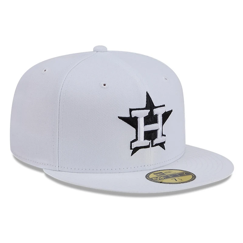 Houston Astros White and Black Basic New Era 59FIFTY Fitted Hat