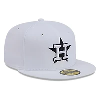 Houston Astros White and Black Basic New Era 59FIFTY Fitted Hat