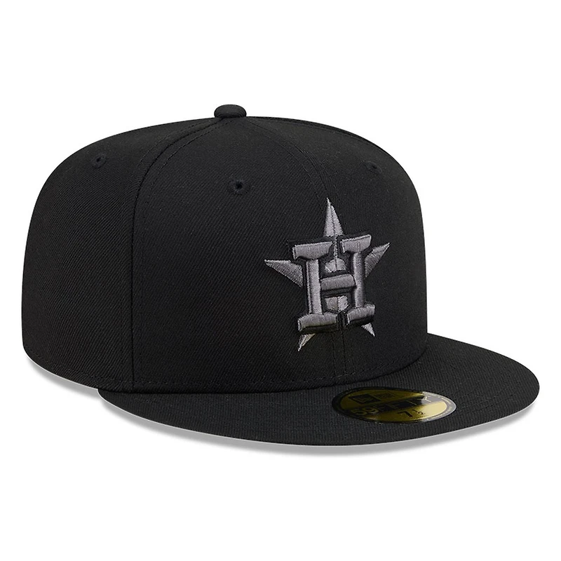 Houston Astros Black and Graphite Basic New Era 59FIFTY Fitted Hat