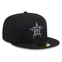 Houston Astros Black and Graphite Basic New Era 59FIFTY Fitted Hat