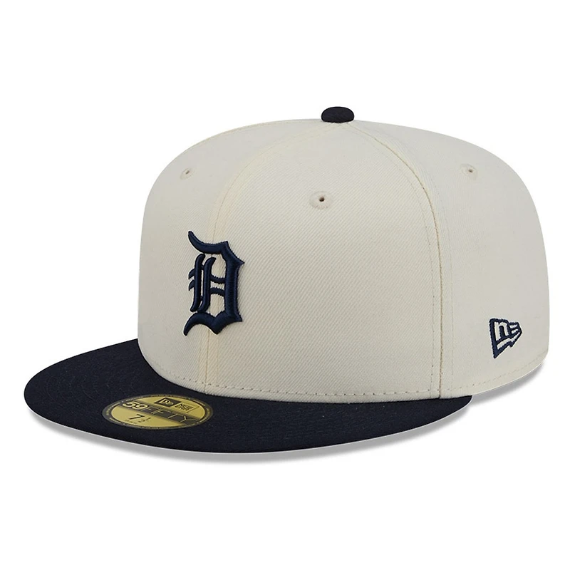 Detroit Tigers Chrome White Two Tone Basic New Era 59FIFTY Fitted Hat
