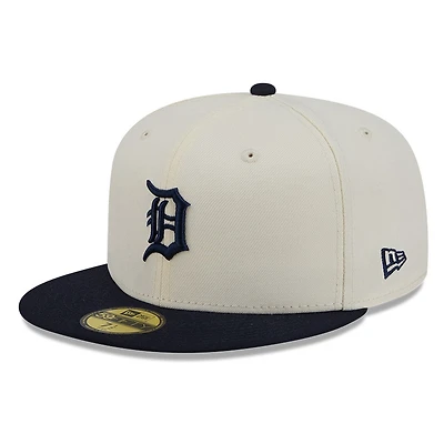 Detroit Tigers Chrome White Two Tone Basic New Era 59FIFTY Fitted Hat