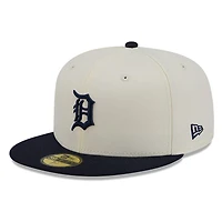 Detroit Tigers Chrome White Two Tone Basic New Era 59FIFTY Fitted Hat