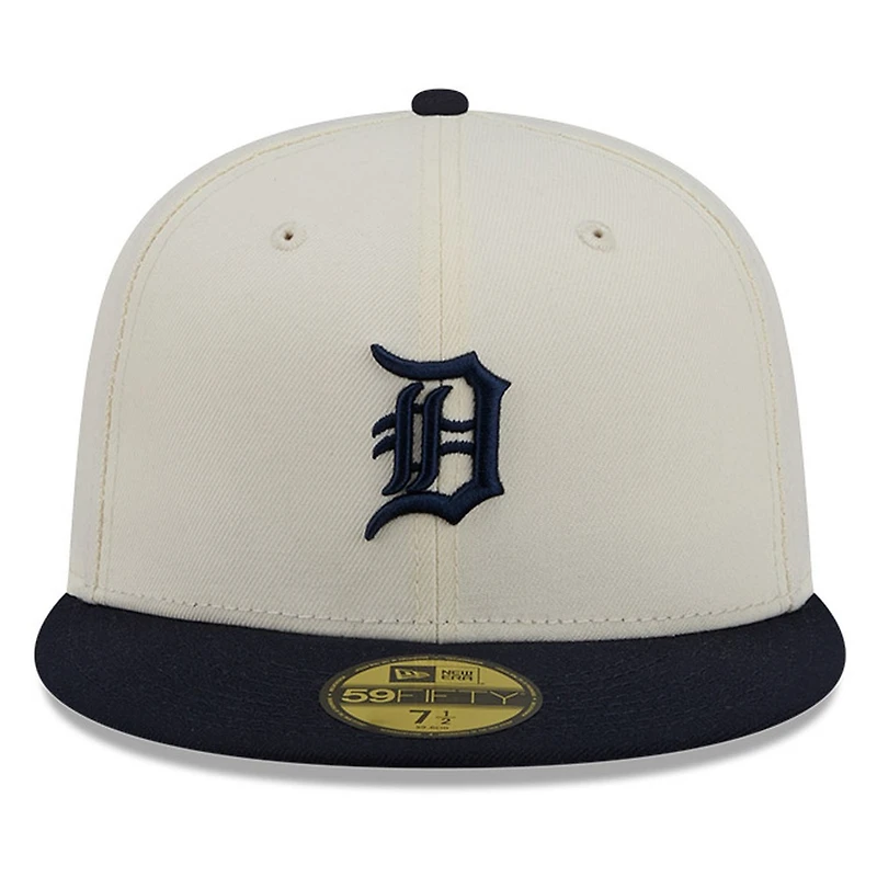 Detroit Tigers Chrome White Two Tone Basic New Era 59FIFTY Fitted Hat