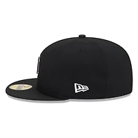 Detroit Tigers Black White Outline Basic New Era 59FIFTY Fitted Hat
