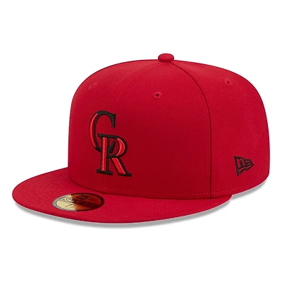 Colorado Rockies Scarlet Red and Black Basic New Era 59FIFTY Fitted Hat