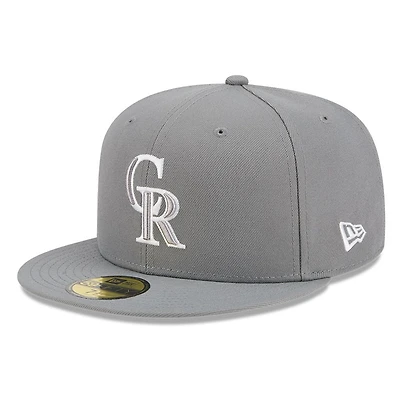 Colorado Rockies Medium Grey Basic New Era 59FIFTY Fitted Hat