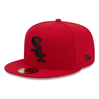 Chicago White Sox Scarlet Red and Black Basic New Era 59FIFTY Fitted Hat
