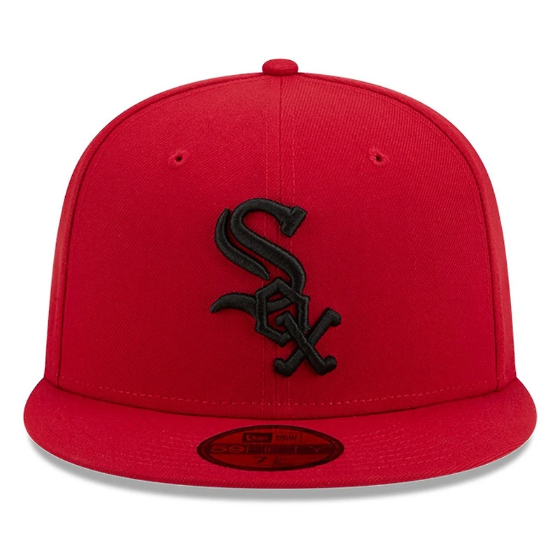 Chicago White Sox Scarlet Red and Black Basic New Era 59FIFTY Fitted Hat