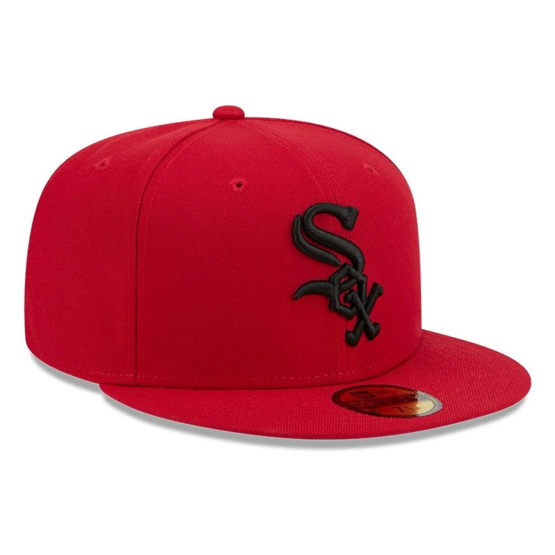 Chicago White Sox Scarlet Red and Black Basic New Era 59FIFTY Fitted Hat
